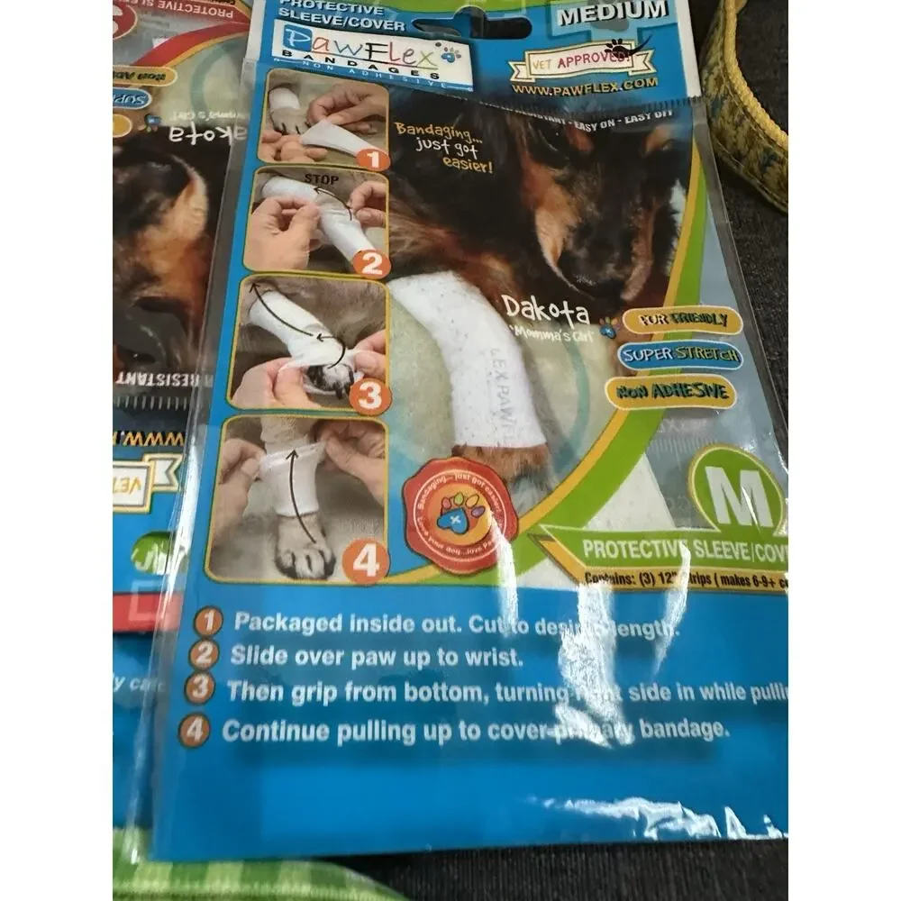Dog Pet Supply Lot PawFlex Bandage Covers Leashes Collars Nail Clippers Grooming